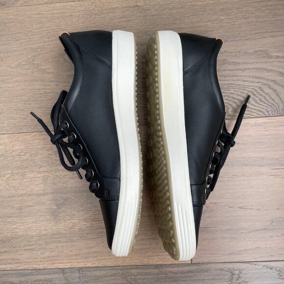Ecco Soft 7 Lo Cut Lace Up Leather Sneakers Black + White Sz 40EU/9-9.5US NWOT - Picture 4 of 13